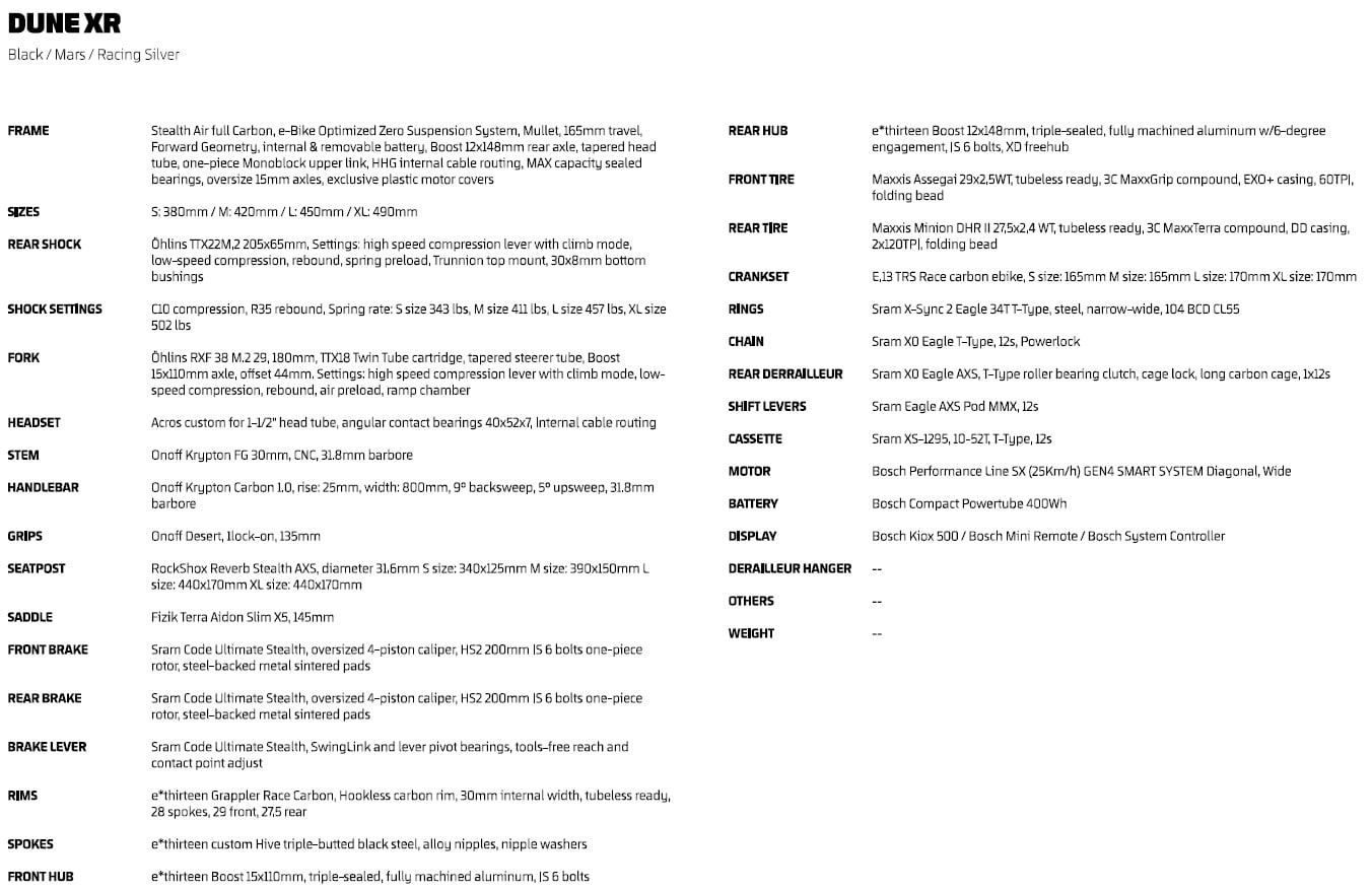 Dune XR Specs