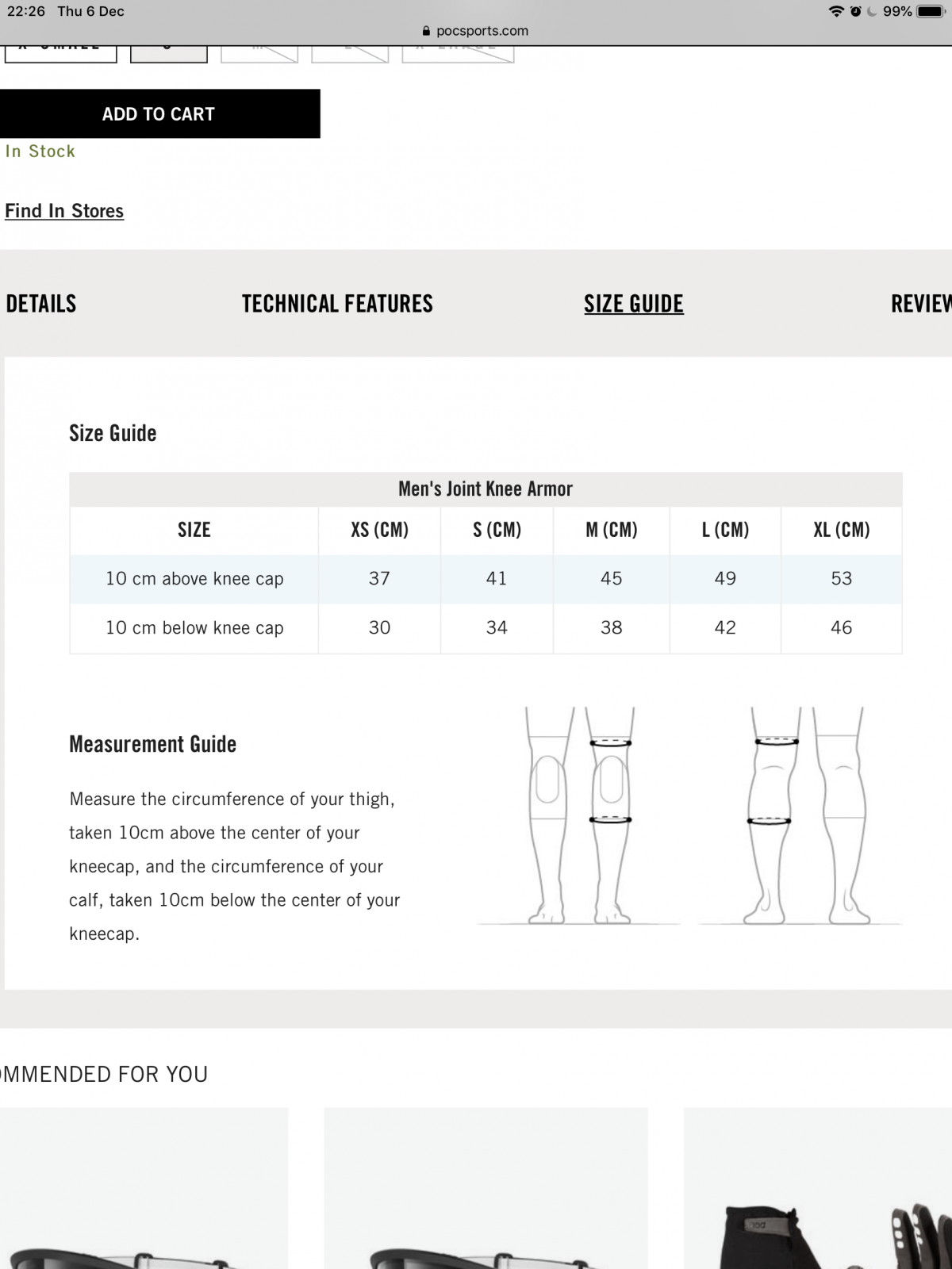 Poc Knee Pad Size Chart